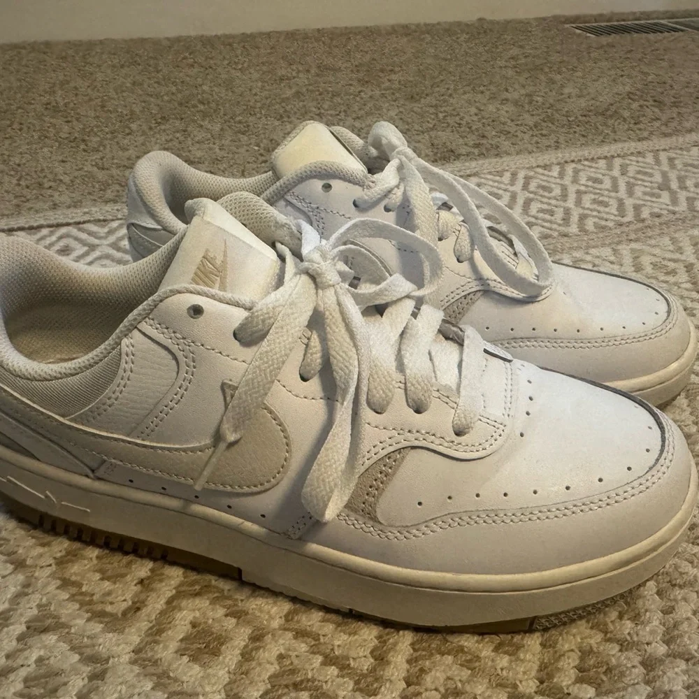 Nike White + Beige Women's Sneakers-Gemma - Picture 3 of 7